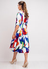 Lizabella Floral Satin Flared Midi Dress, Multi