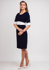 Lizabella Colour Block Pencil Dress, Navy & White