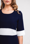 Lizabella Colour Block Pencil Dress, Navy & White