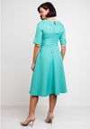 Lizabella Textured Print Flared Dress, Jade Green