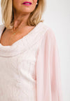 Lizabella Chiffon Sleeve Textured Midi Dress, Pink