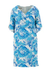 Lizabella Shawl Collar Jacquard Dip Hem Dress, Royal Blue