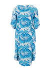 Lizabella Shawl Collar Jacquard Dip Hem Dress, Royal Blue