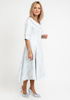 Lizabella Cowl Neckline Midi Dress, Blue & White