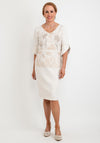 Lizabella Embossed Floral Pattern Dress, Gold