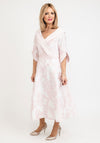 Lizabella Pleated Neck A-Line Midi Dress, Pink