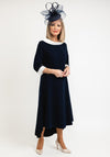 Lizabella Cowl Neckline Midi Dress, Navy and White