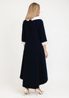 Lizabella Cowl Neckline Midi Dress, Navy and White