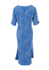 Lizabella Jacquard Floral Printed Midi Dress, Azure Blue