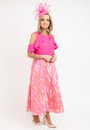 Lizabella Cold Shoulder Textured A-Line Dress, Pink Multi