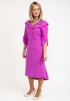 Lizabella Embellished Neckline Midi Dress, Fushia