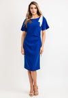 Lizabella Contrast Bow Seam Midi Dress, Royal Blue