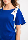 Lizabella Contrast Bow Seam Midi Dress, Royal Blue