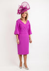 Lizabella Bishop Sleeve Midi Dress, Fuchsia