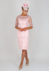Lizabella Lace Overlay Satin Pencil Dress, Pink