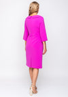 Lizabella Collar Ruched Pencil Dress, Magenta