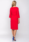 Lizabella Collar Ruched Pencil Dress, Raspberry