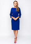 Lizabella Collar Ruched Pencil Dress, Royal Blue