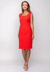 Lizabella Embroidered Waist Overlay Dress, Red