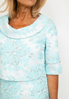 Lizabella Metallic Floral Print Bolero & Dress, Mint