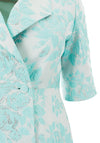 Lizabella Metallic Floral Dress Coat, Mint
