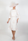 Lizabella Two Piece Peony Rose Printed Midi Dress, Champagne