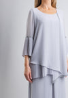 Lizabella Top & Trousers Two Piece Outfit, Silver Grey