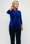 Lizabella Embellished Velvet Top, Royal Blue