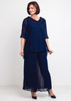 Lizabella Chiffon Top & Trousers Outfit, Navy