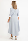 Lizabella Contrast Shoulder Dipped Hem Dress, Silver