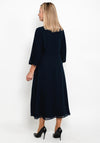 Lizabella Pleated Sleeve Chiffon Midi Dress, Navy