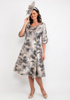 Lizabella Dress, Bronze & Grey Multi