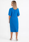 Lizabella Applique Waist Chiffon Ruched Midi Dress, Blue