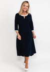 Lizabella Pearl Trim High Low Maxi Dress, Navy