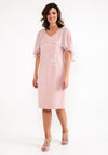 Lizabella Chiffon Cape Sleeve Dress, Blush
