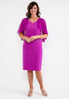 Lizabella Chiffon Cape Sleeve Dress, Purple