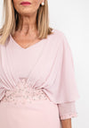 Lizabella Applique Waist Pencil Midi Dress, Blush