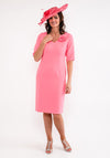 Lizabella Floral Applique Pencil Midi Dress, Candy Pink