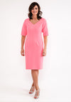 Lizabella Floral Applique Pencil Midi Dress, Candy Pink