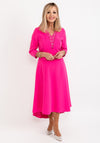 Lizabella Embellished Neck A-Line Dress, Hot Pink