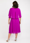 Lizabella Applique Waist Chiffon Midi Dress, Fuchsia