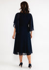 Lizabella Floral Bodice Chiffon Midi Dress, Navy