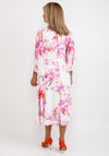 Lizabella Floral Chiffon Midi Dress, Pink & White
