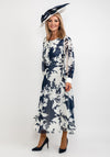 Lizabella Floral Chiffon Maxi Dress, Navy & White