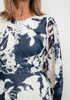 Lizabella Floral Chiffon Maxi Dress, Navy & White