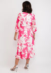 Lizabella Floral Chiffon Maxi Dress, Hot Pink & White