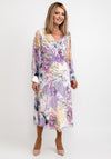 Lizabella Floral Chiffon Midi Dress, Lilac Multi