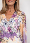 Lizabella Floral Chiffon Midi Dress, Lilac Multi