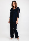 Lizabella Top & Trouser Two Piece, Navy
