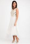 Lizabella Metallic & Chiffon Bolero & Dress, Gold